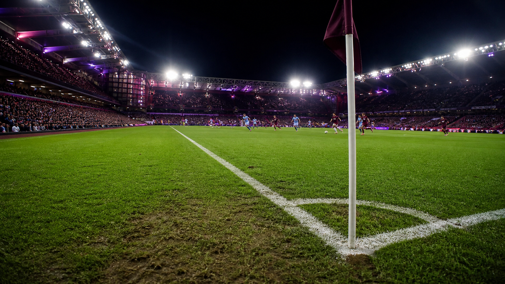 Köşe bayrağı açısından gece futbol maçı